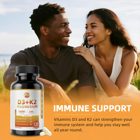 inch D3 K2 D3 10000 K2 MK-7 240 6-in-1 K2 D3 Immune 120 M Vitamin with Magnesium, Vitamin IU, Vitamin mcg, Vitamin