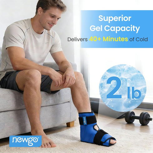 Pack Pack NEWGO Ice Foot Ankle Ice Wrap for Plantar Fasciitis, Foot Surgery Recovery, Hot Cold Therapy Ice Boot Foot