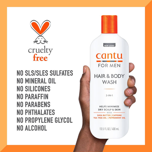 Cantu for Men 2-in-1 Hair & Body Wash, 13.5 fl oz (Packaging May Vary)