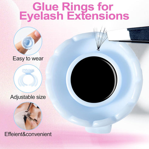 NXJ INFILILA Glue Rings, 100PCS Disposable Plastic for Eyelash Extensions, Nail Art, Tattoo Holder