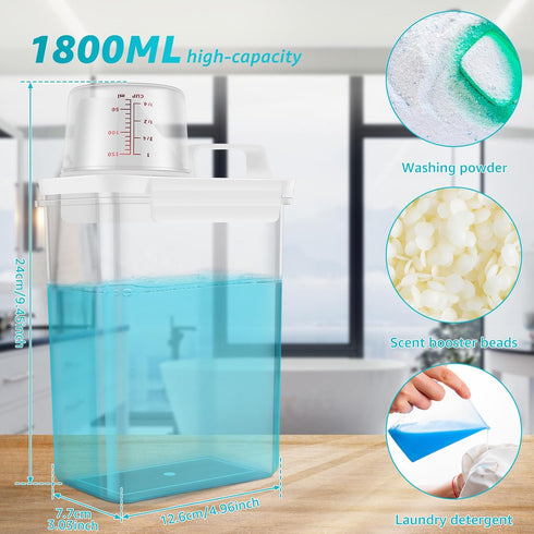 ZJRDYYK 2 Pack 61 OZ 1.8L, 2 Count, Laundry Detergent Dispenser, Liquid Detergent Dispenser for Laundry Room