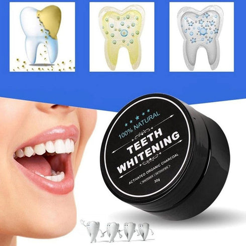 Teeth Whitening Charcoal Powder, Natural Coconut Teeth Whitener Oral Care Set, No Hurt on Enamel or Gum (1)