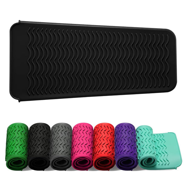 ZAXOP Resistant Silicone Mat Pouch for Flat Iron, Curling Iron, Hot Hair Tools (Black)