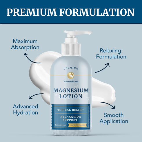 Magnesium Lotion to Relieve Muscle Cramps & Soreness – Calming Support, Topical Magnesium Cream for Leg Cramps