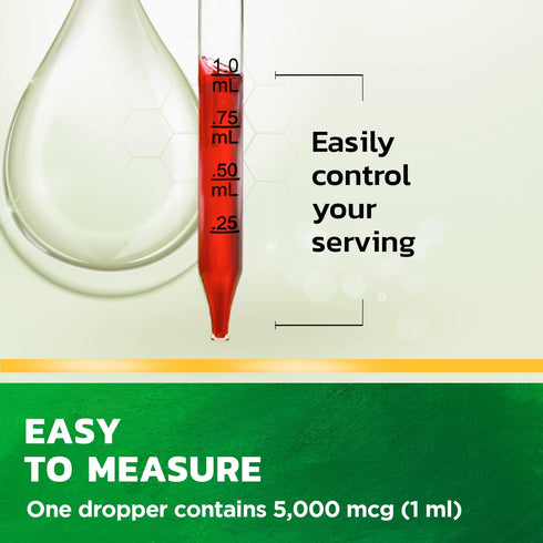 Vitamin B12 Sublingual (Vegan) - 2 Fl Oz Cherry Flavor Methylcobalamin B12 Liquid Drops, 5000 mcg