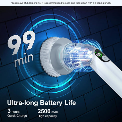 LA4 6 LABIGO Electric Spin Scrubber Pro, Dual Speed Bathroom Scrubber with Display & Replacement Cleaning Heads