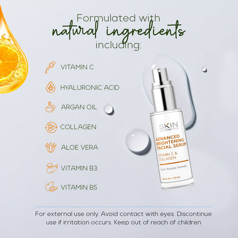 Vitamin C Serum with Collagen (1.69 oz) - Dermatologist Tested Korean Skin Care for Dark Spots and Brightening