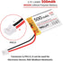 YELUFT 1pcs 3.7V 500mAh 1S 1C 602535 PH2.0 Lithium Polymer Battery Rechargeable Batteries with Protective Board