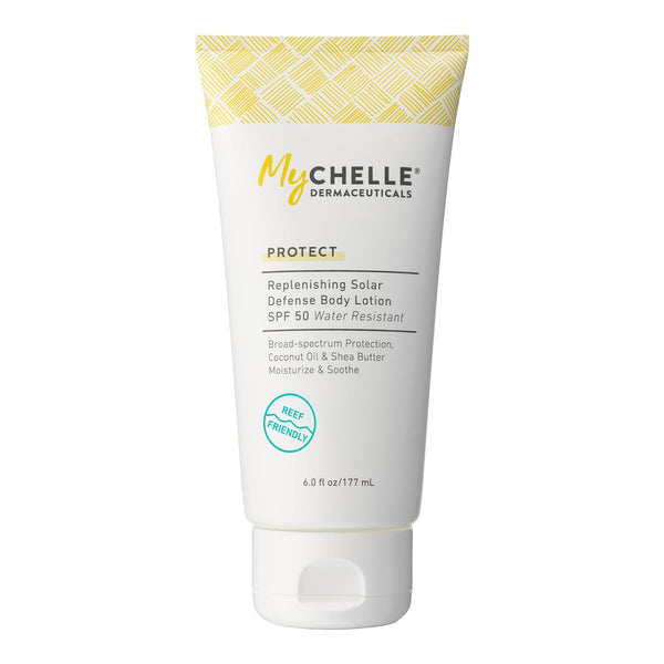 MyCHELLE Dermaceuticals Replenishing Solar Defense Body Lotion SPF 50, Moisturizing Sunscreen, 6 Fl Oz