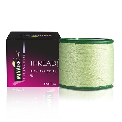 MINA Organic Cotton Thread - 1 Spool X 300m for Precise Eyebrow Shaping, Ideal for Salon and Home Use
