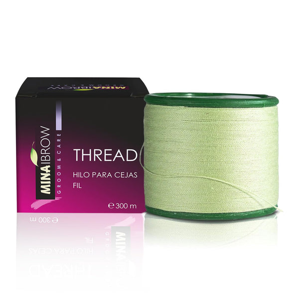 MINA Organic Cotton Thread - 1 Spool X 300m for Precise Eyebrow Shaping, Ideal for Salon and Home Use