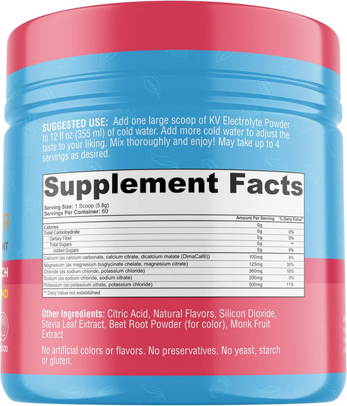 Keto Vitals Keto Electrolytes Powder | Sugar-Free, Zero Calories, Zero Carbs Electrolytes Supplement Energy Drink Mix