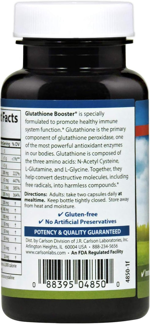 Carlson - Glutathione Booster, Alpha Lipoic Acid, Immune Support, 60 Capsules