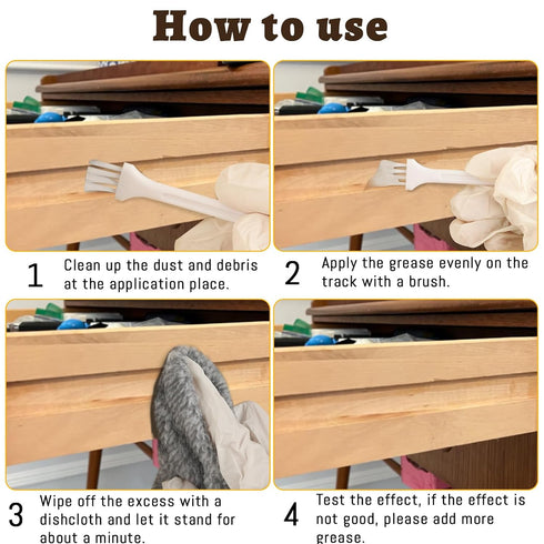MLLOO 5oz Wood Lubricant Multi-Purpose Paste Wax, for Home, Restore & Maintain Wooden Slide, Loosen Drawer Slide