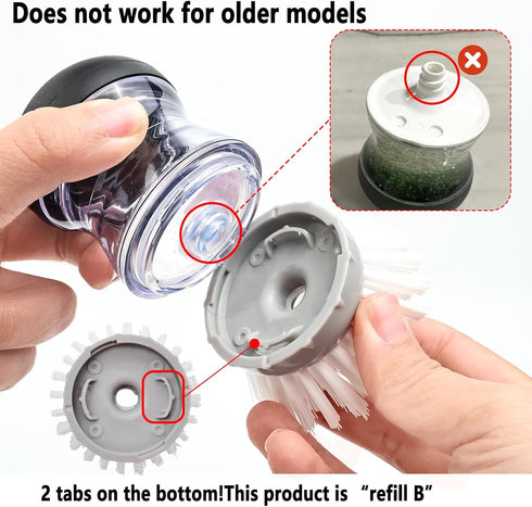 MiUWUU 4 Pack Brush Refills for OXO Dish Brush Refill B, Brush Head Replacement OXO Dish Brush Replacement HeadGrey