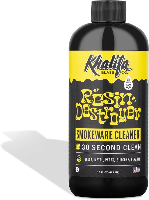 Oz (32 Oz) Khalifa Resin Destroyer Cleaning Solution Fl Bottle - Clean & Deodorize Glass, Ceramic, Silicone & Metal