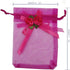 50pcs Sheer Organza Favor Bags for Wedding, 3.8x4.8'' Gift Bags with Drawstring, Hot Pink