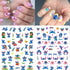 6 Sheets Cute Nail Art Stickers, 3D Self Adhesive Kawaii Designer Decals for Women Girls DIY Nail Art