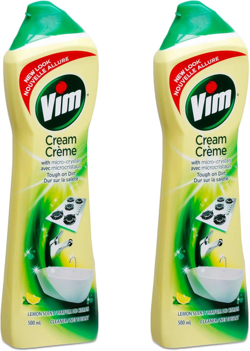 VIM (Cif) Cream Multi Purpose Cleaner with Micro Crystals, Lemon Scent - 16.9