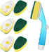 Non Scratch Dishwand Refills Handle, 6 Heavy Duty Replacement Sponge Heads Set for Dishwashing Scrubbers