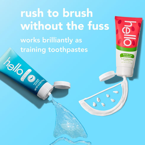 Pack, 4.2 oz 4.2 oz Hello Smiling Shark and Fresh Watermelon Fluoride Free Kids Toothpaste Includes Smiling Shark Kids