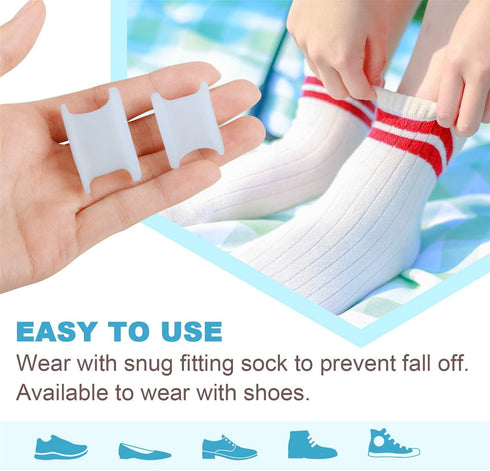 Povihome 10 Pack Gel Bunion & Toe Spacers - Separators and Straightener Orthotics for Bunion Pain Relief, S Size