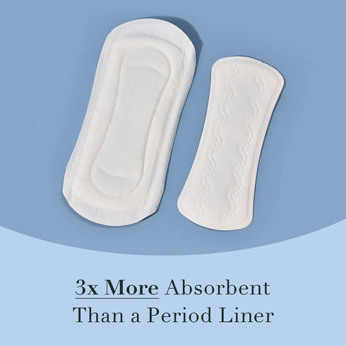 Rael Incontinence Liners for Women, Organic Cotton Cover - Postpartum Essential, Regular Absorbency, 4 Layer Core with