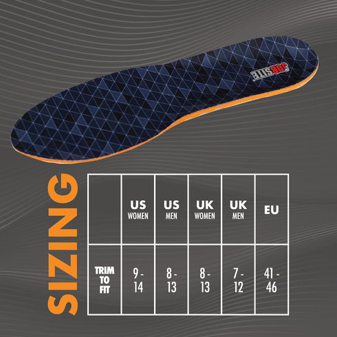 JobSite Gel Sport Insoles, Gel Heel & Metatarsal Shock Pad, US Men 8-13, Women 9-14 (Trim to Fit)