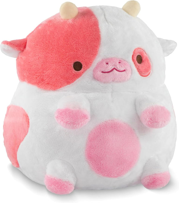 Shopzoki Heatable Strawberry Scented Cow Plush for Period Cramp Relief & Emotional Support,