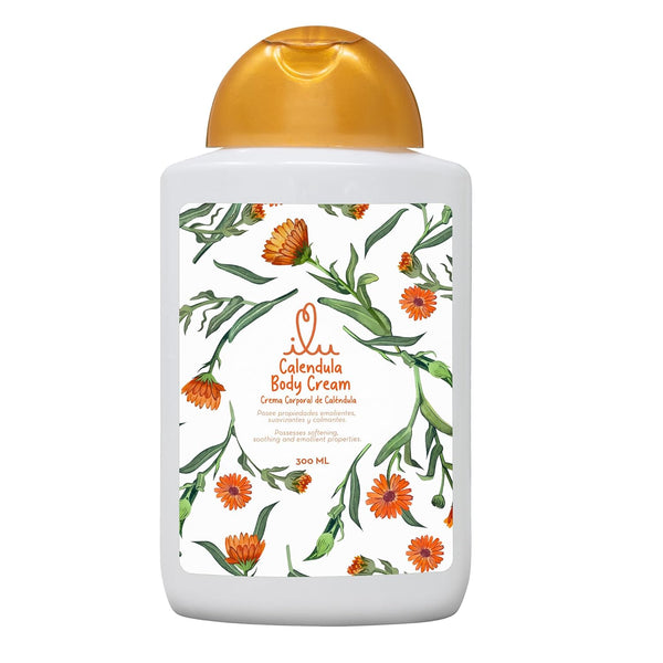 ILU Calendula Body Cream (300 ml) - Multi-Purpose Water-Based Skin Care for Faces & Large Areas