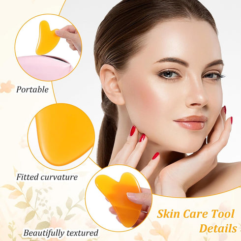 kenaeooe 30 Set 3.2 2.2 Inches Kenaoeo Pcs Gua Sha Facial Tools Bulk Heart Shaped Massage Tool for Face Body Skin Care