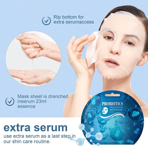 MOND'SUB Fruit Facial Mask | Probiotics Balancing Repairing Mask 7 Sheets for All Sensitive Skin Types