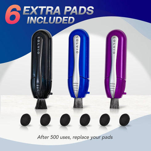 Solvio 3Pcs 6-Piece Commutes Portable Microfiber Eyeglass Cleaner | Included Replacement Pads | Easy & Effortless Clean