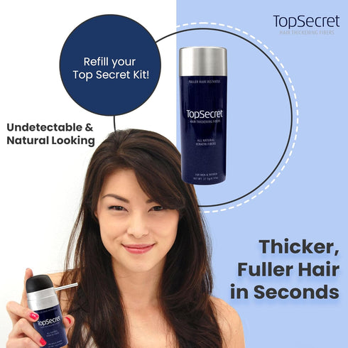 Top Secret Hair Thickening Building Fibers Refills - Natural Hair Filler for Men & Women - Medium Brown, Regular Size