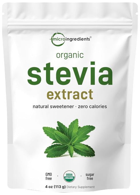 Pure Organic Stevia Powder, 4 Ounces, 706 Servings, Natural Sweetener, Sugar Alternative, Keto Friendly