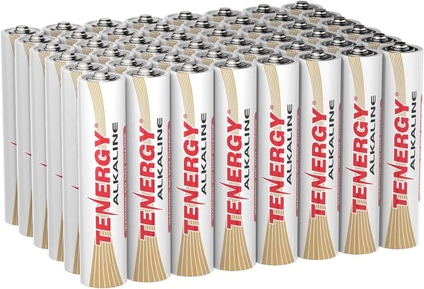Tenergy 1.5V AAA Alkaline Battery, High Performance Non-Rechargeable for Clocks, Remotes, 48 Pack