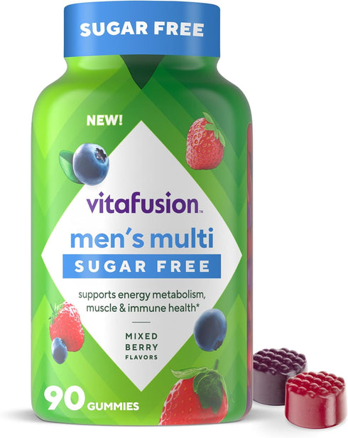 vitafusion Sugar Free Mens Multi Daily Gummy Multivitamins, Supports Energy Metabolism, Muscle