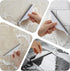 Quilax Counter Tiny Bathroom Mirror Squeegee for Shower Glass, Silicone Shower Squeegee with Hanging Hook, Handy Water