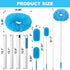 Ceiling Fan Duster with Extension Pole, Microfiber Cleaner for High Ceiling, Furniture, Blinds (1, Blue)