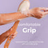 MainBasics Back Scrubber for Shower, Long Handle Dual-Sided Brush for Body Wash & Scrubbing, Lavender, Wood