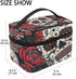 Travel Cosmetic Bag Toiletry Makeup Bag Pouch Case Organizer Storage for Women, Color Sugar Skull
