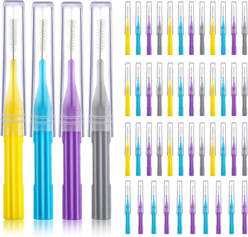 50 Pieces Braces Brush - Interdental Brush Toothpick Dental Flossing Head for Oral Hygiene Cleaning Tool