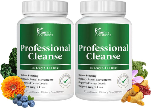 Dr Vitamin Professional Detox Cleanse for Weight Loss, 15 Day Colon Cleanse, 60 Capsules, 2-Pack