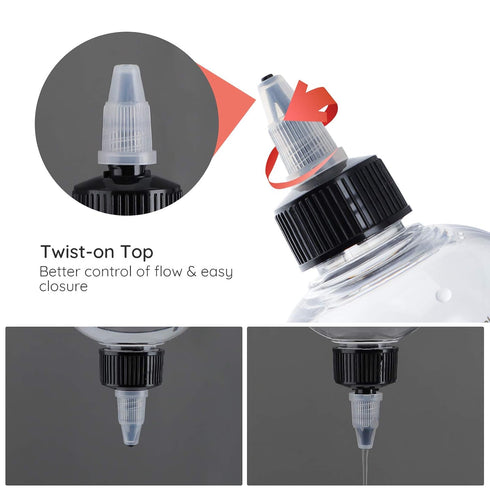 Segbeauty 16.9oz Hair Dye Bottles, Measured Twist-On Top Tip Cap, 2pcs 500ml Refillable Empty Hair Color Applicator