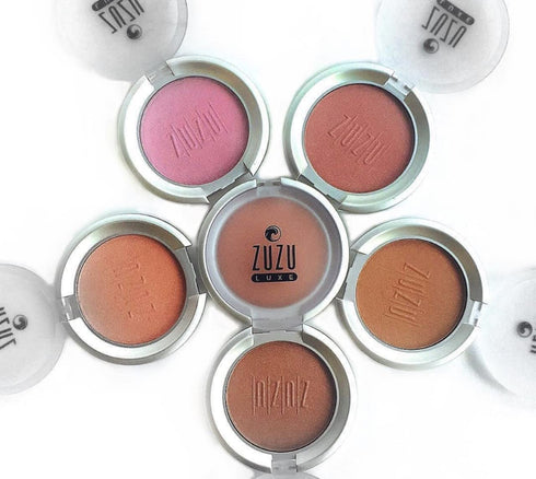 ZUZU LUXE Mineral Blush (Fascination - Lightly Toasted Cinnamon/Warm Shimmer), 0.1 oz, Natural, Vegan, Gluten-free