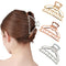 VinBee Metal Hair Claw Clips for Women, Medium for Thick Hair, 3 Pack (Silver + Gold + Rose Gold)