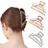 VinBee Metal Hair Claw Clips for Women, Medium for Thick Hair, 3 Pack (Silver + Gold + Rose Gold)
