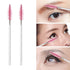 100 Pcs Disposable Mascara Wands, Crystal Eyebrow Spoolies Brush for Eyelash Extensions, Makeup Applicators Kits Eyelash Brush with Container (Pink)