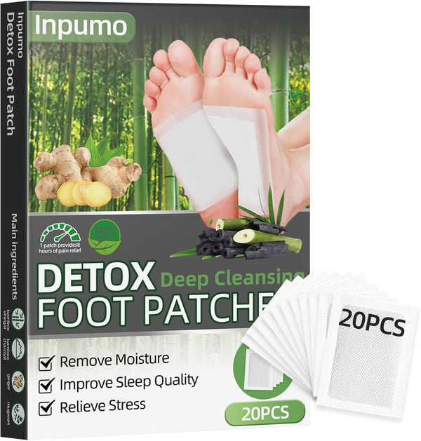 Mosconly Foot Patches, 20 Pcs Natural Ingredients Foot Care Patches with Bamboo Vinegar