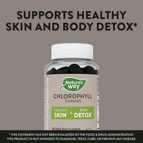 Nature's Way Chlorophyll Gummies, 60 Gummies, Internal Deodorant, Supports Healthy Skin and Body Detox